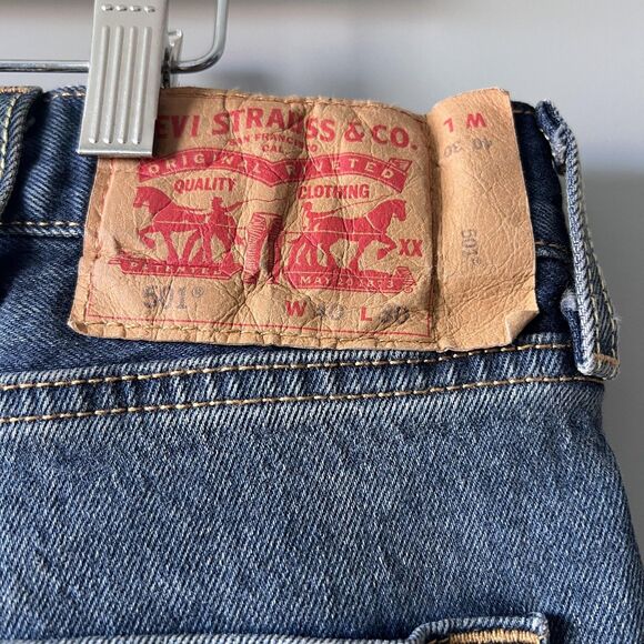 Levis 501 Jeans Men 40x30 Blue Stretch Denim Button Fly Straight Leg Classic NEW - Picture 9 of 14